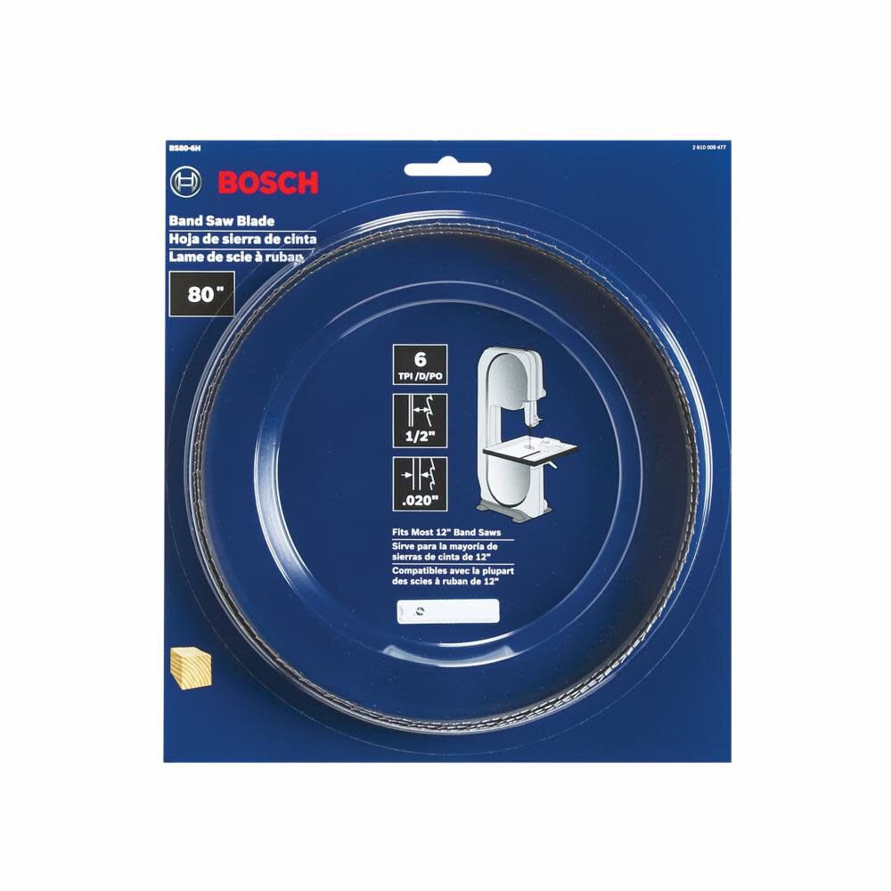 Bosch 80 In. 6 TPI Heavy Duty Stationary Band Saw Blade BS80-6H from Bosch