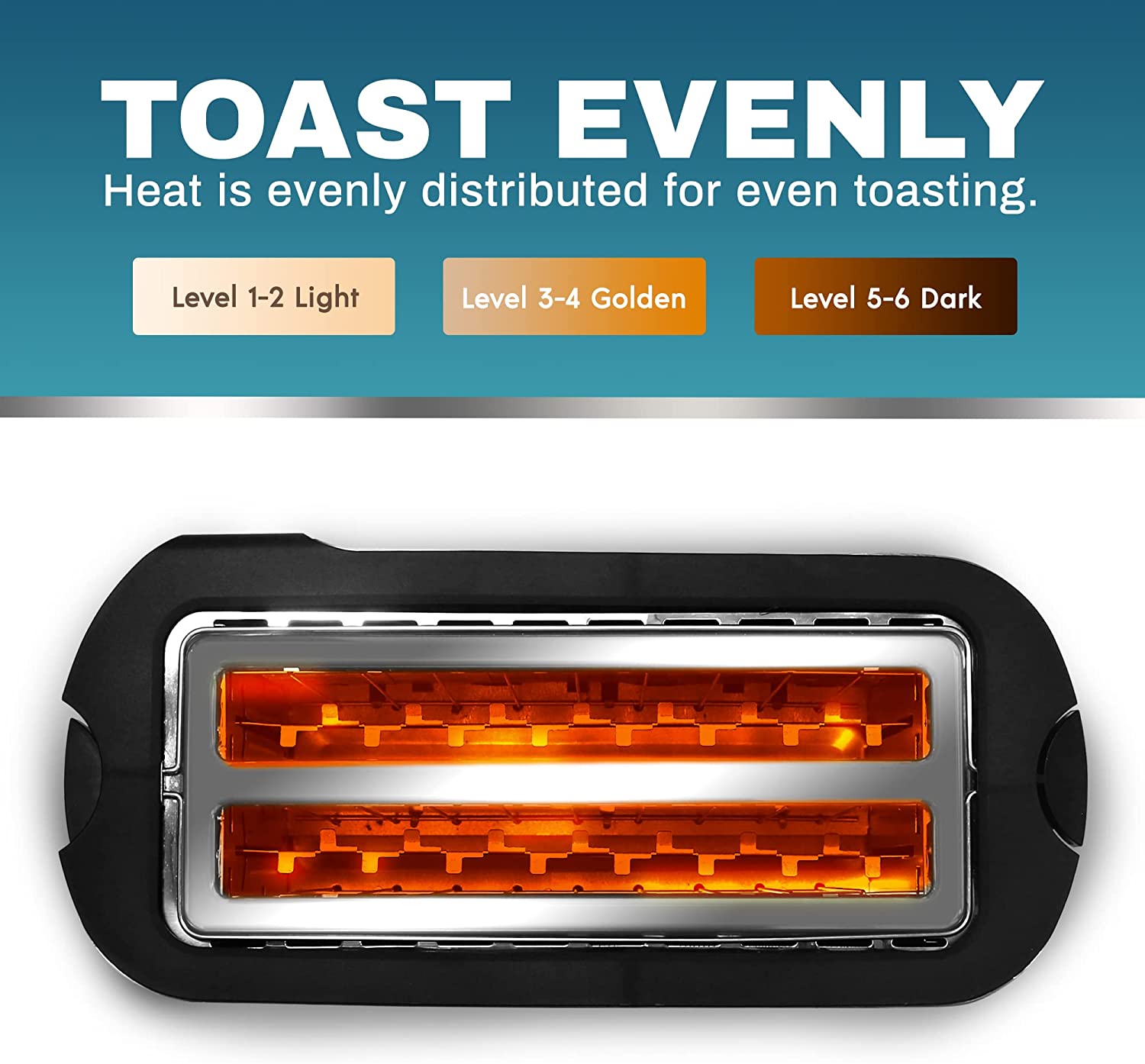 Elite Gourmet ECT4400B# Long Slot 4 Slice Toaster， Countdown Timer， Bagel Function， 6 Toast Setting， Defrost， Cancel Function， Built-in Warming Rack， Extra Wide Slots for Bagel Waffle， Stainless Steel