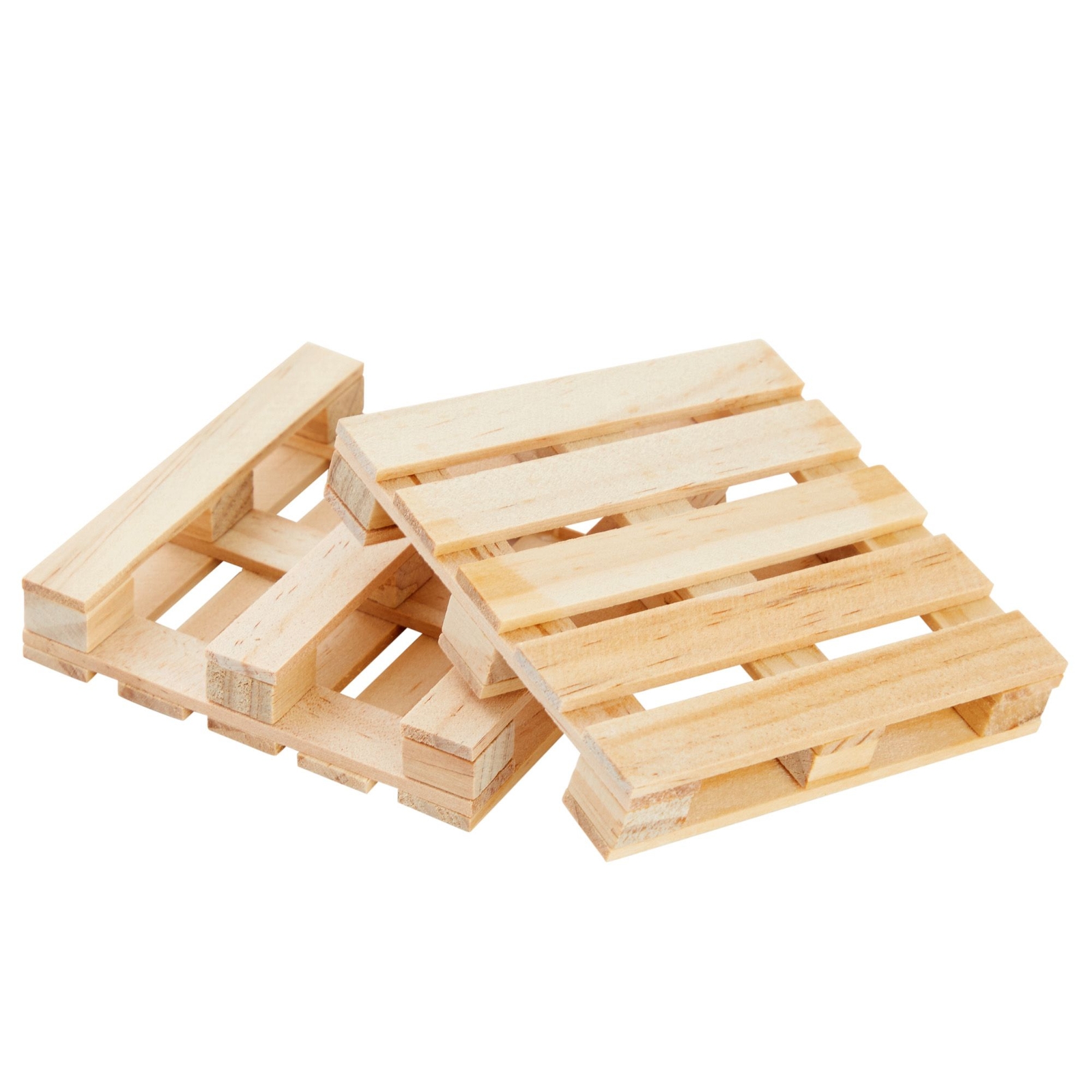 6 Pack Mini Wooden Pallet Coasters for Hot and Cold Drinks， Beverages