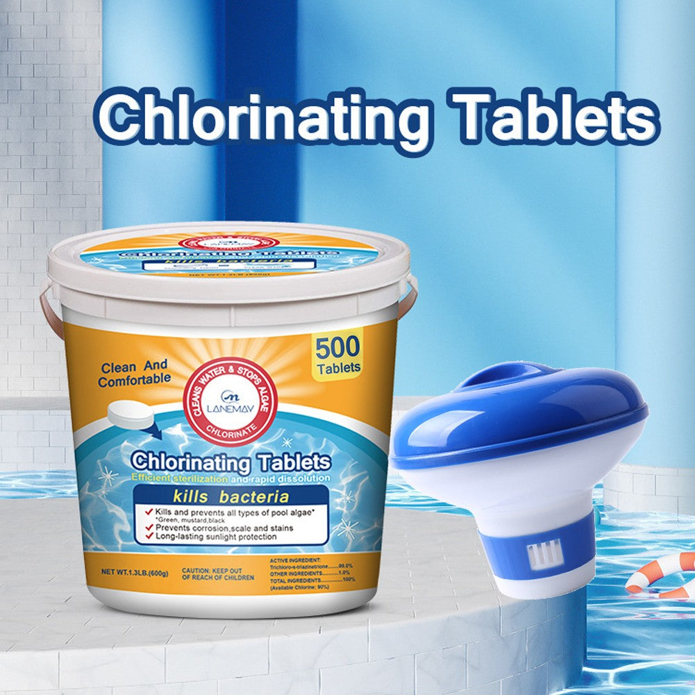 500Pcs Chlorine Tablets Multifunction Instant Disinfection For Swimming Pool