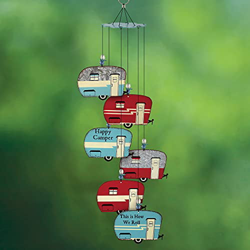 Sunset Vista Designs Wind Chimes Camper Trailer RV Decor Galvanized Metal