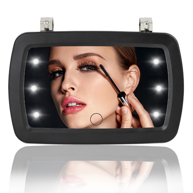 Unique Bargains Car Sun Visor Mirror On Makeup Sun Shading Cosmetic Mirror With Led Lights