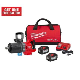 MW M18 FUEL 18V Lithium-Ion Brushless Cordless 1 in. Impact Wrench with D-Handle Kit with Two 12.0 Ah Batteries 2868-22HD