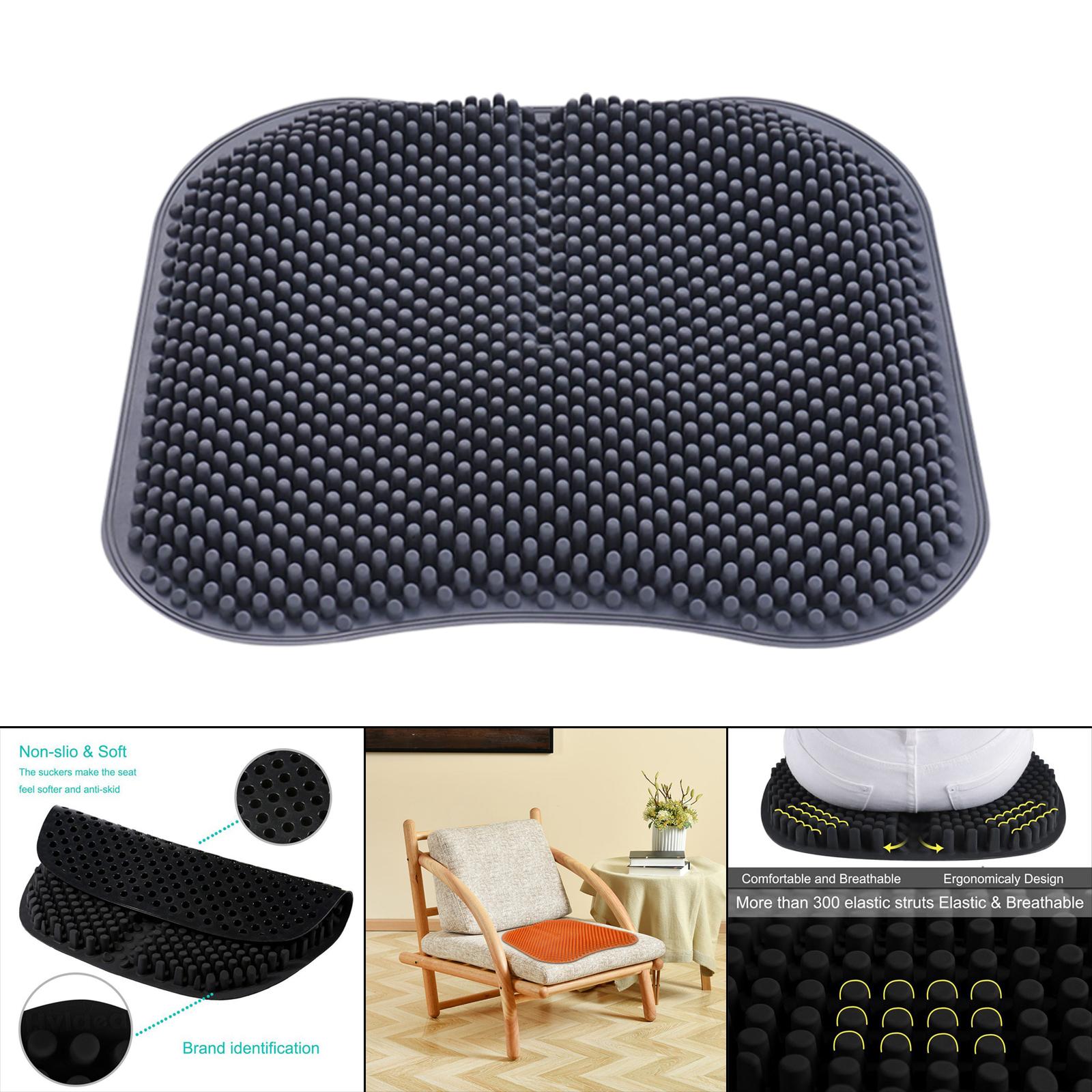 Silic Car Seat Cushion， 16.5 Inch Seat Pad， Breathable Pad， 3D Pillar Massage Seat Cover Non Fit for ， Gray ， 42x42cm