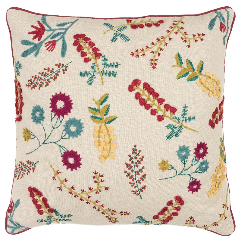 Multi Color Floral Throw Pillow