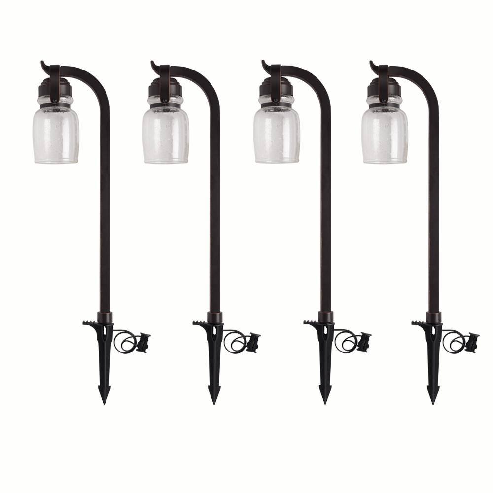 Hampton Bay Auburn 4.5-Watt Oil Rubbed Bronze Outdoor Integrated LED Landscape Path Light (4-Pack) JPU1501L-4PK