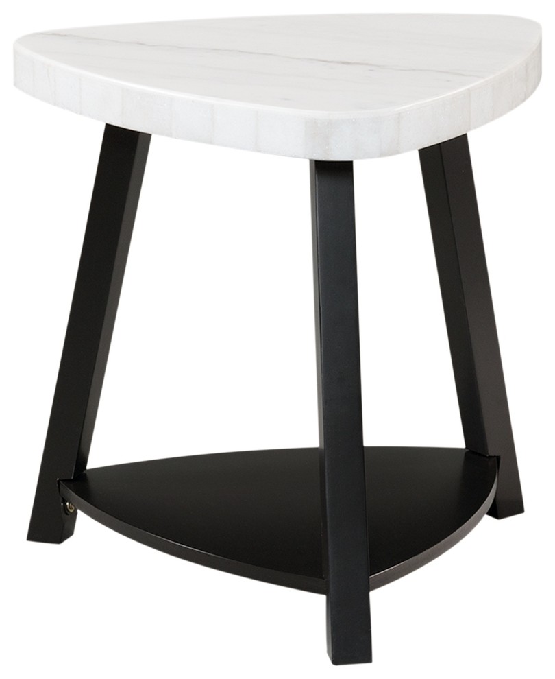 Picket House Lena White Marble Top End Table   Transitional   Side Tables And End Tables   by Homesquare  Houzz