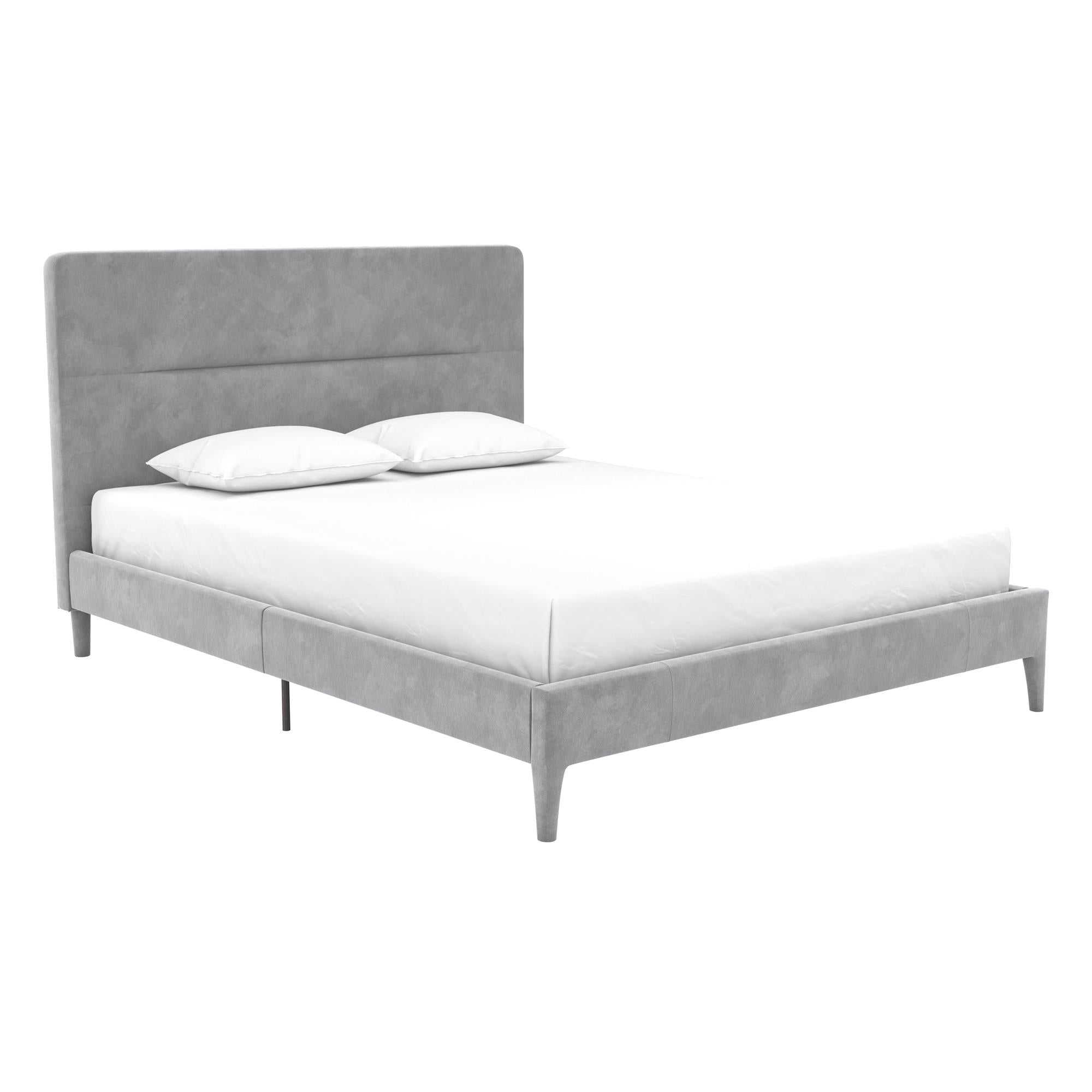 CosmoLiving Westerleigh Upholstered Bed, Queen, Light Gray Velvet