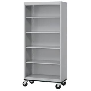 Sandusky Metal 5-shelf Cart Bookcase with Adjustable Shelves in Dove Gray (78 in.) BM40361872-05