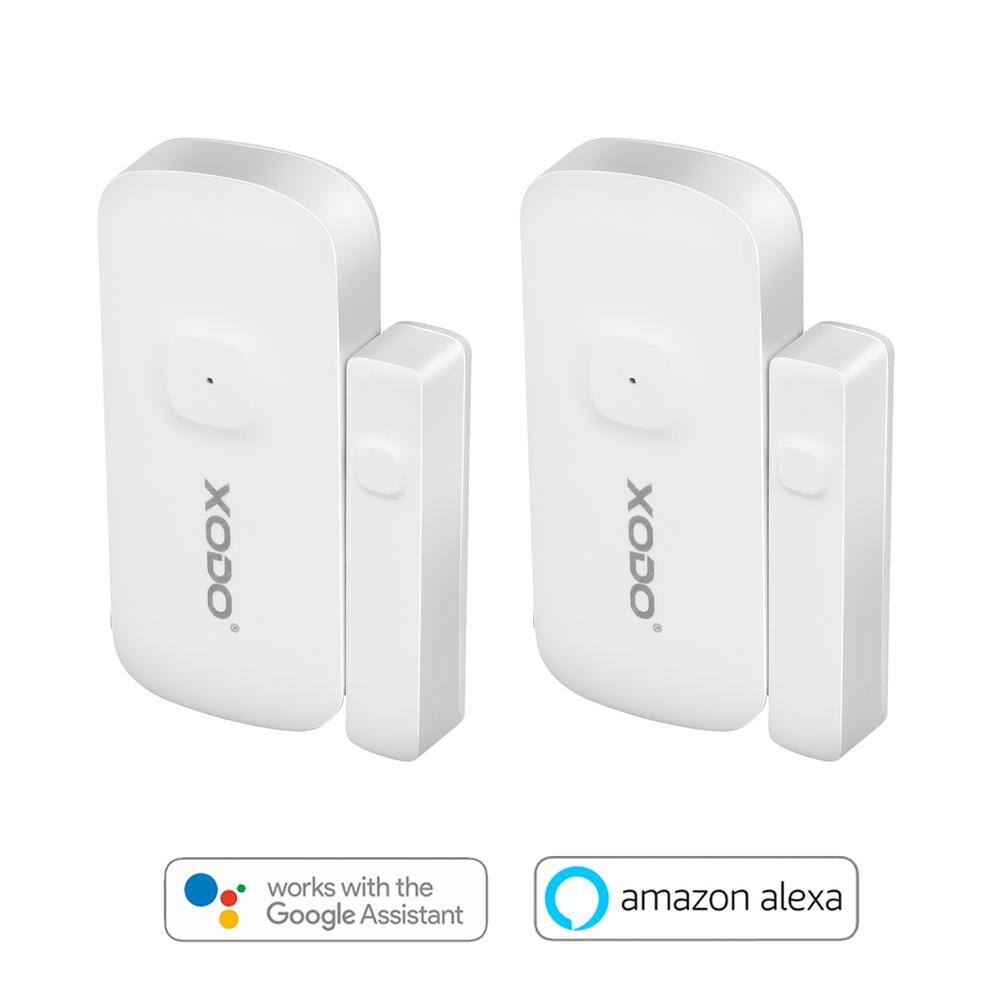 Xodo Wi-Fi Wireless Security Burglar Alarm Chime Sensors for DoorsWindows - Intruder Alert-Smart Phone Compatible (2-Pack) DS1 (2-Pack)