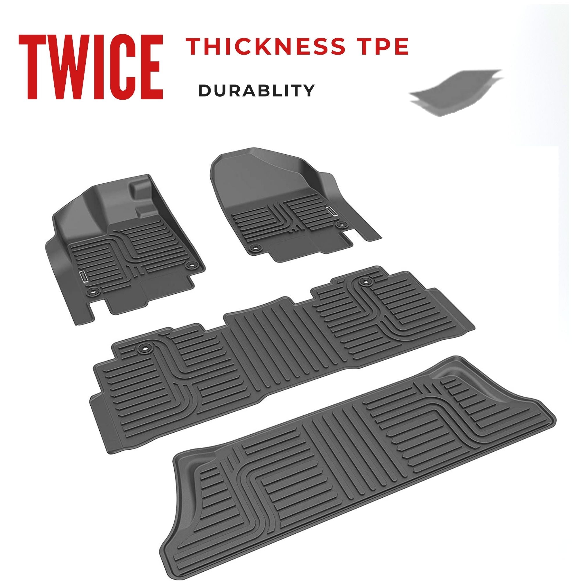 Dacalo Car Floor Mats ，All Weather Twice Thicker Durable TPE ，Fits 2018-2021 Honda Odyssey