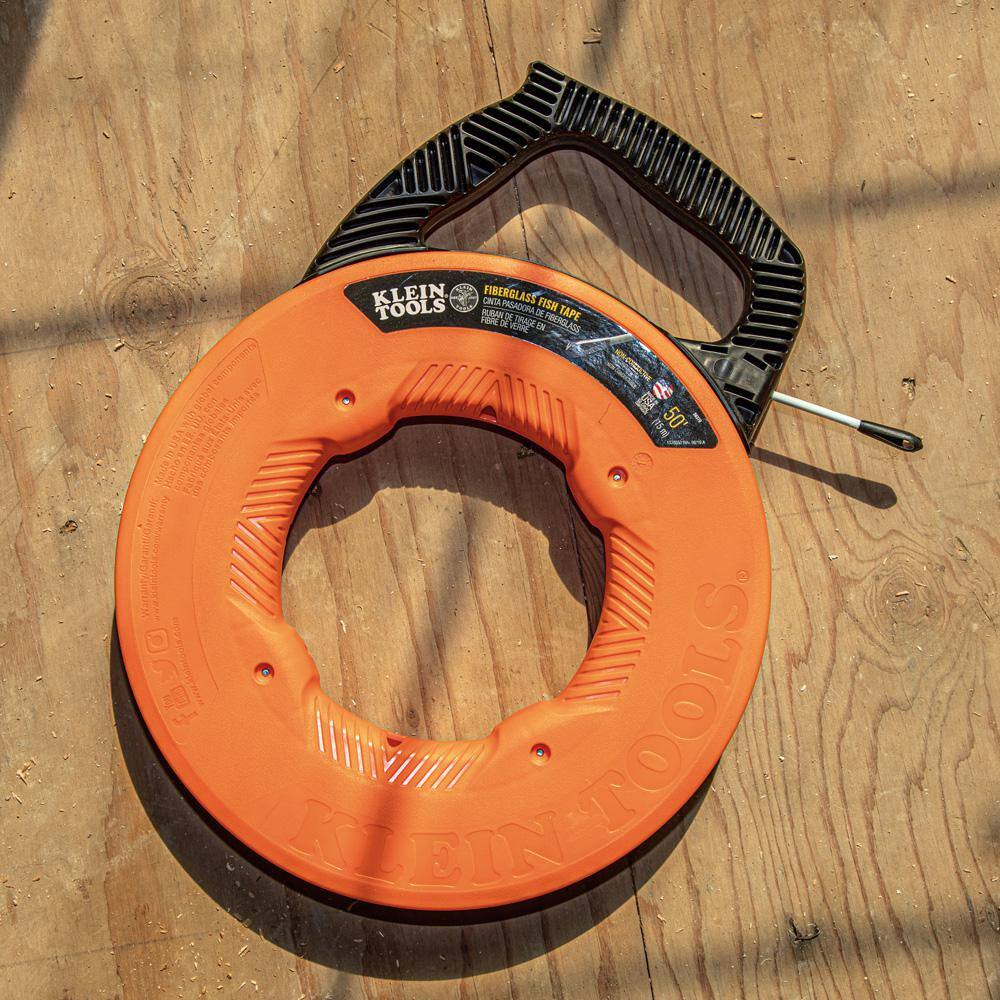 Klein Tools 50 ft. Non-Conductive Fiberglass Fish Tape and Folding Jab Saw Tool Set M2O41709KIT