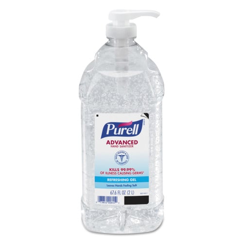 PURELL Advanced Refreshing Gel Hand Sanitizer， 2 L Pump Bottle， Clean Scent (962504EA)