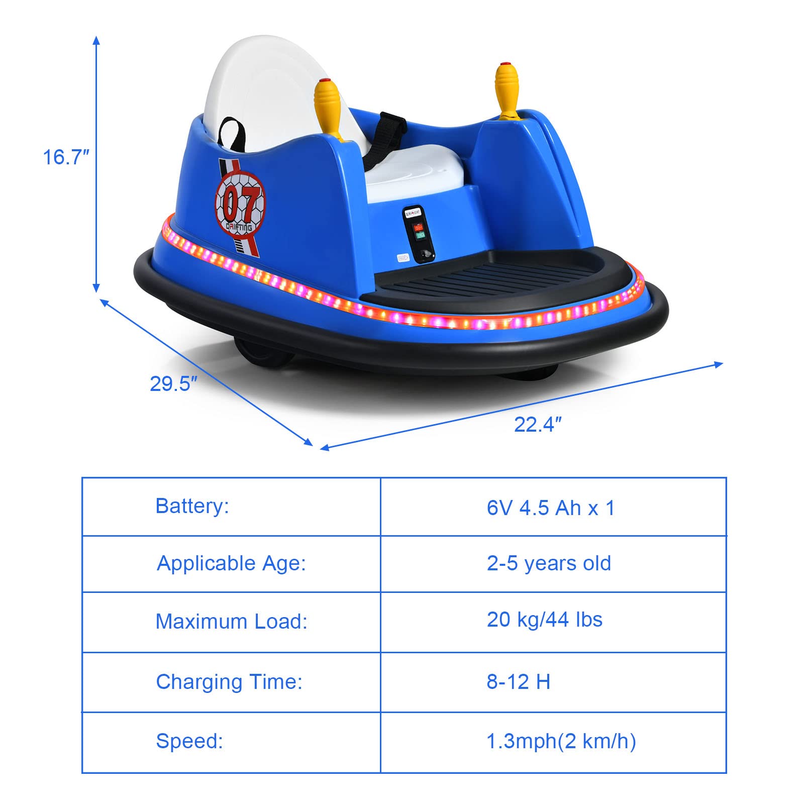 Bumper Car for Kids, 6V Battery Powered Electric Vehicle