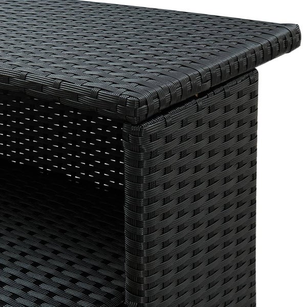 3 Piece Patio Bar Set with Cushions Poly Rattan Black - Overstock - 36041825