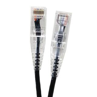 Micro Connectors Inc 25 ft. 28AWG Ultra Slim CAT 6 RJ45 Unshielded Twisted Pair Patch Cable Black E08-025B-SLIM