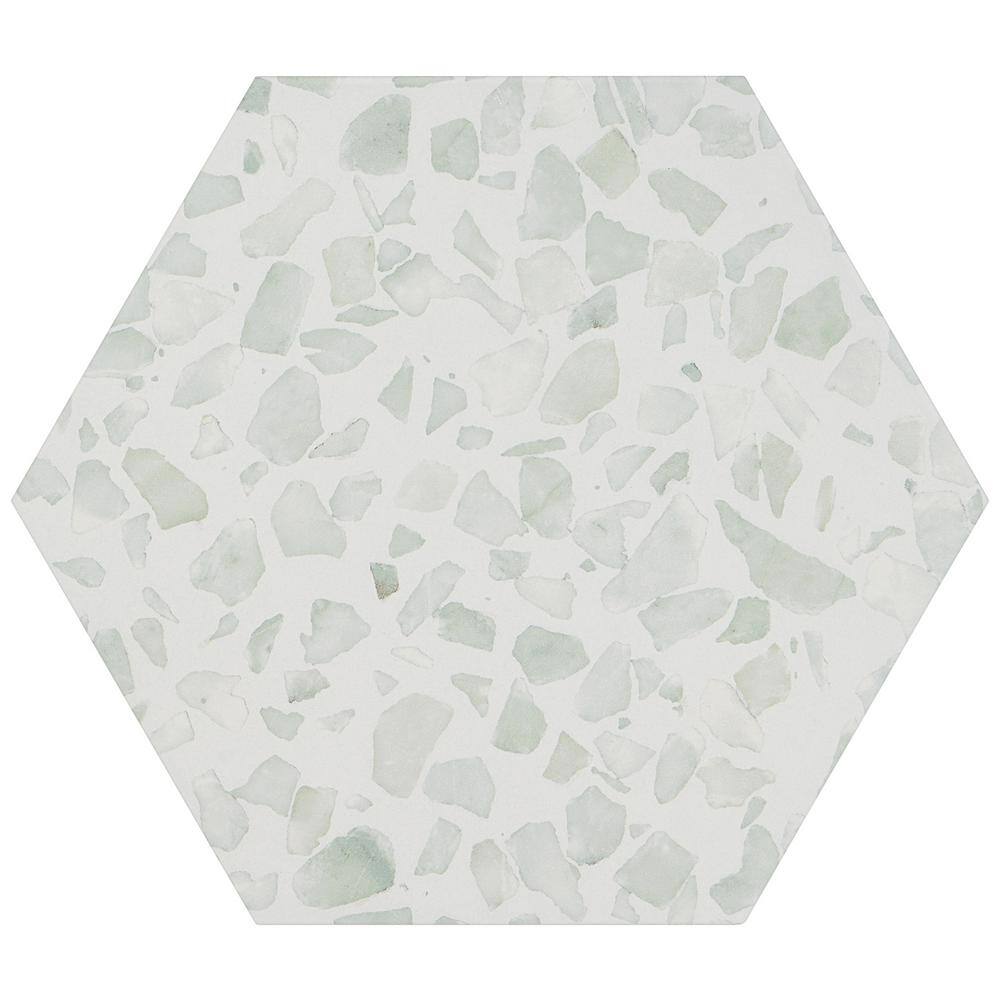 Ivy Hill Tile Fusion Hex Green Terrazzo 9.13 in. x 10.51 in. Matte Porcelain Floor and Wall Tile (8.07 sq.ft.  Case) EXT3RD106051