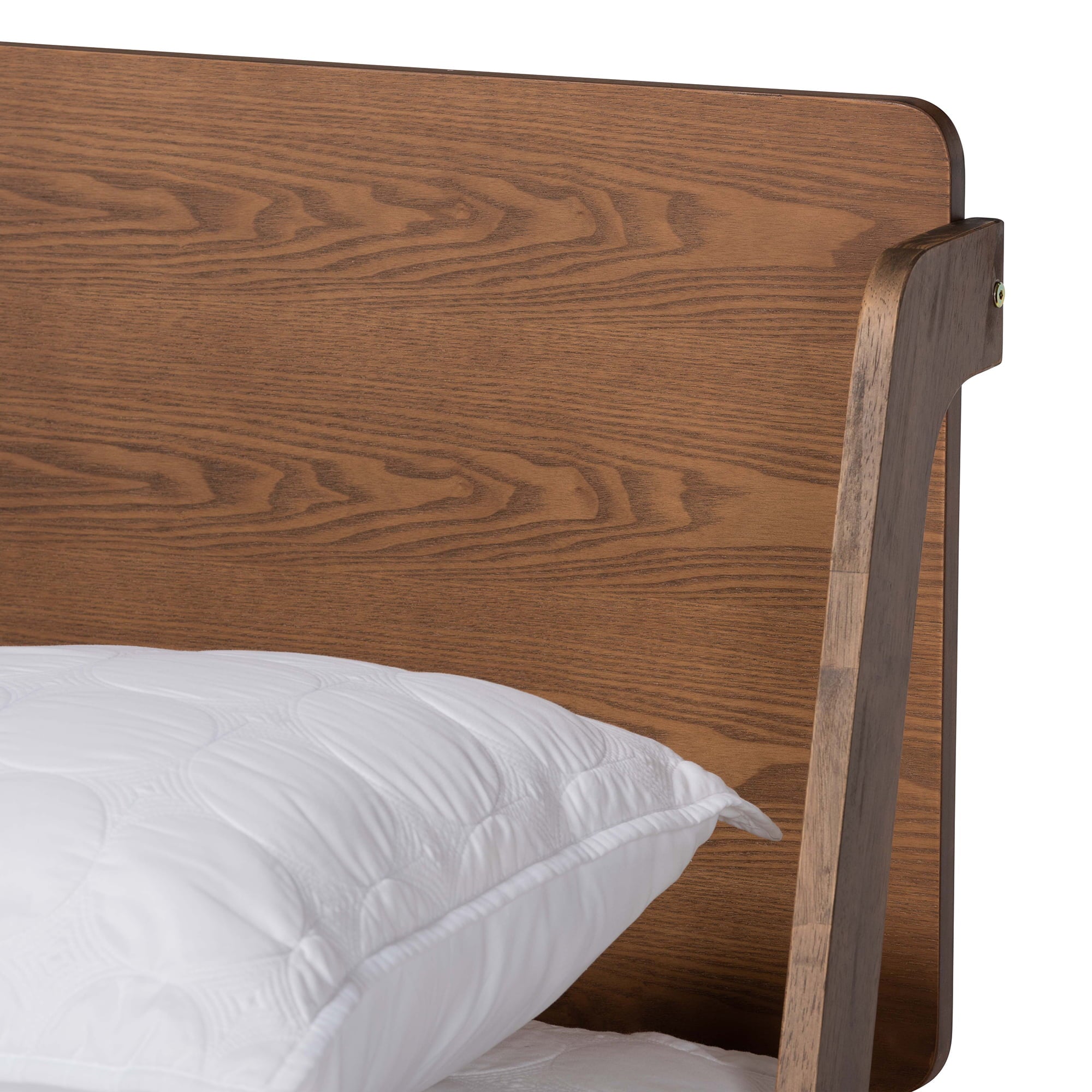 Baxton Studio Sadler Mid-Century Modern Ash Walnut Brown Finished Wood Full Size Platform Bed