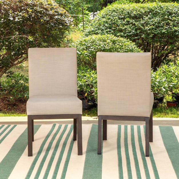 2pk Outdoor Dining Chairs With Metal Frame Captiva Designs