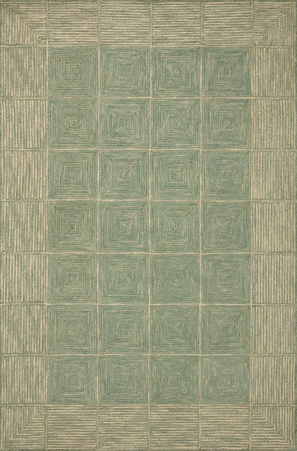 Francis Hooked Green/Natural Rug