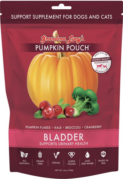 Grandma Lucy's Pumpkin Pouch Bladder Freeze-Dried Dog and Cat Food Topper， 6-oz bag