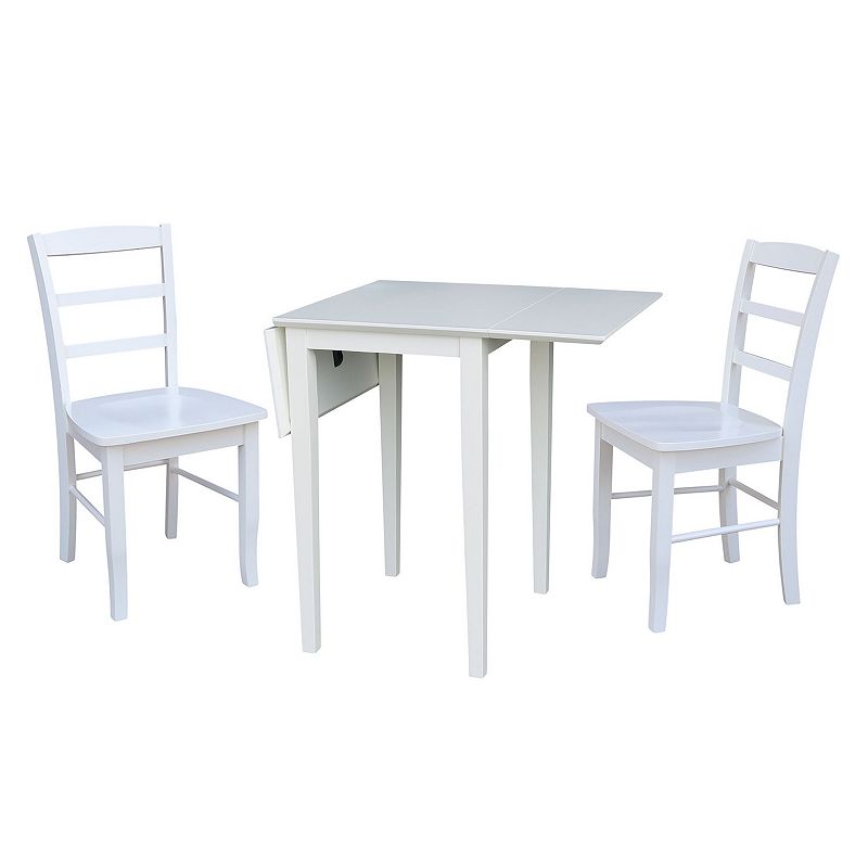 International Concepts Small Dual Drop Leaf Dining Table and Chair 3-piece Set