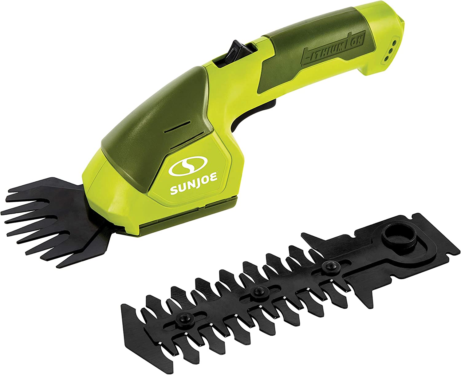 Sun Joe HJ605CC Cordless 2-in-1 Grass Shear + Hedge Trimmer w/Extension Pole， Green