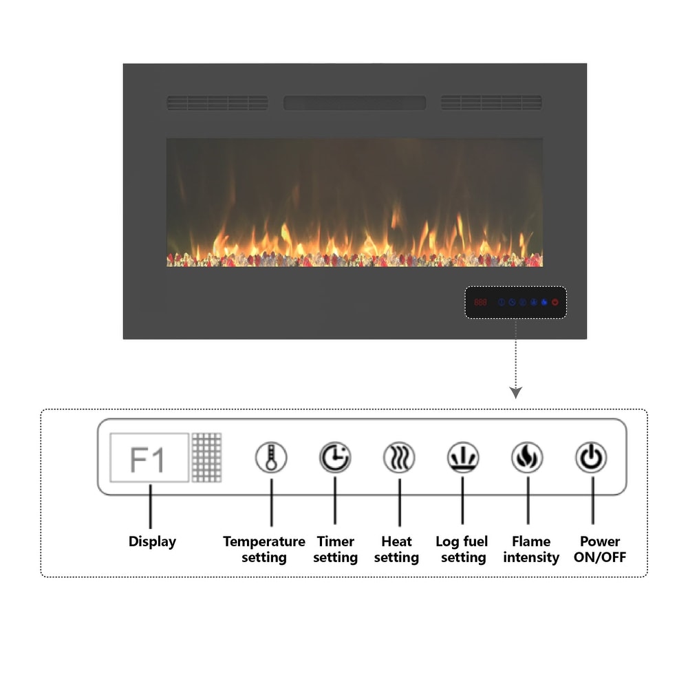 Clihome 30'' Built in and Wall Mounted Electric Fireplace   30 in.