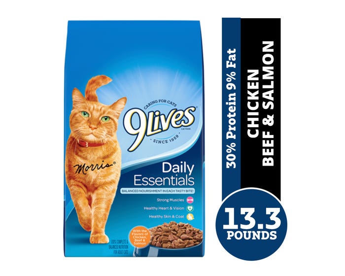 9Lives Daily Essentials Dry Cat Food， 13.3 lb. Bag