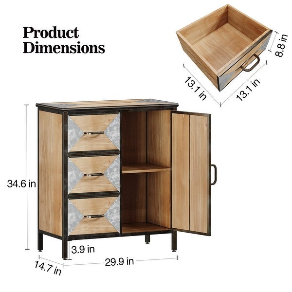 Wooden Storage Cabinet with Metal Legs