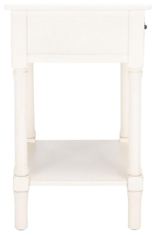 Dixa One Drawer Accent Table Distress White   French Country   Side Tables And End Tables   by AED Luxury Home Decor  Houzz