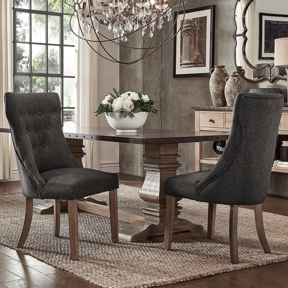 Voyager Button tufted Dining Chairs (Set of 2) by iNSPIRE Q Artisan