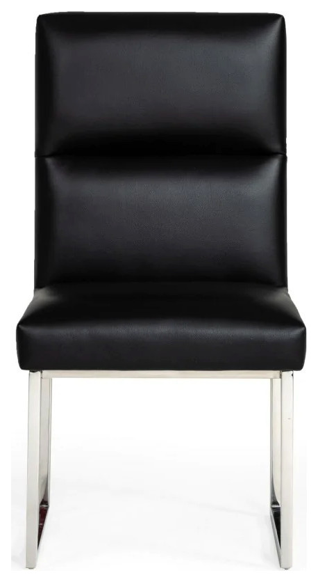 Melville Modern Black Leatherette Dining Chair  Set of 2   Contemporary   Dining Chairs   by Virgil Stanis Design  Houzz