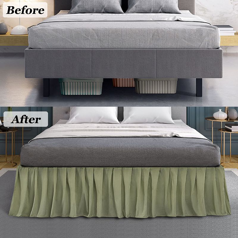 Polyester Bed Skirts 16 Drop Ruffled Brushed Soft Platform Full 54 x 75