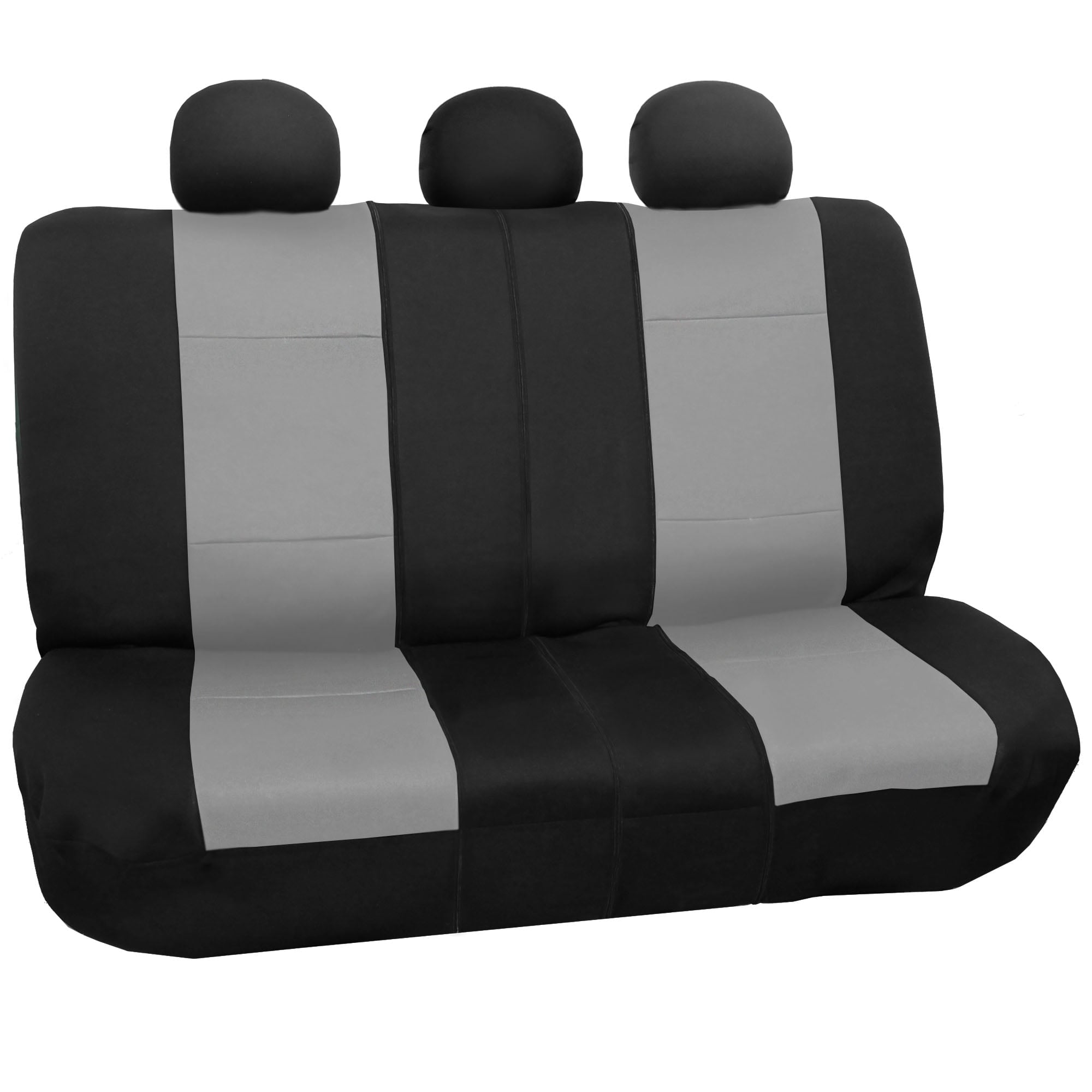 FH Group Neoprene Seat Covers for Auto Car Sedan SUV Van Full Set Gray Black with Free Air Freshener