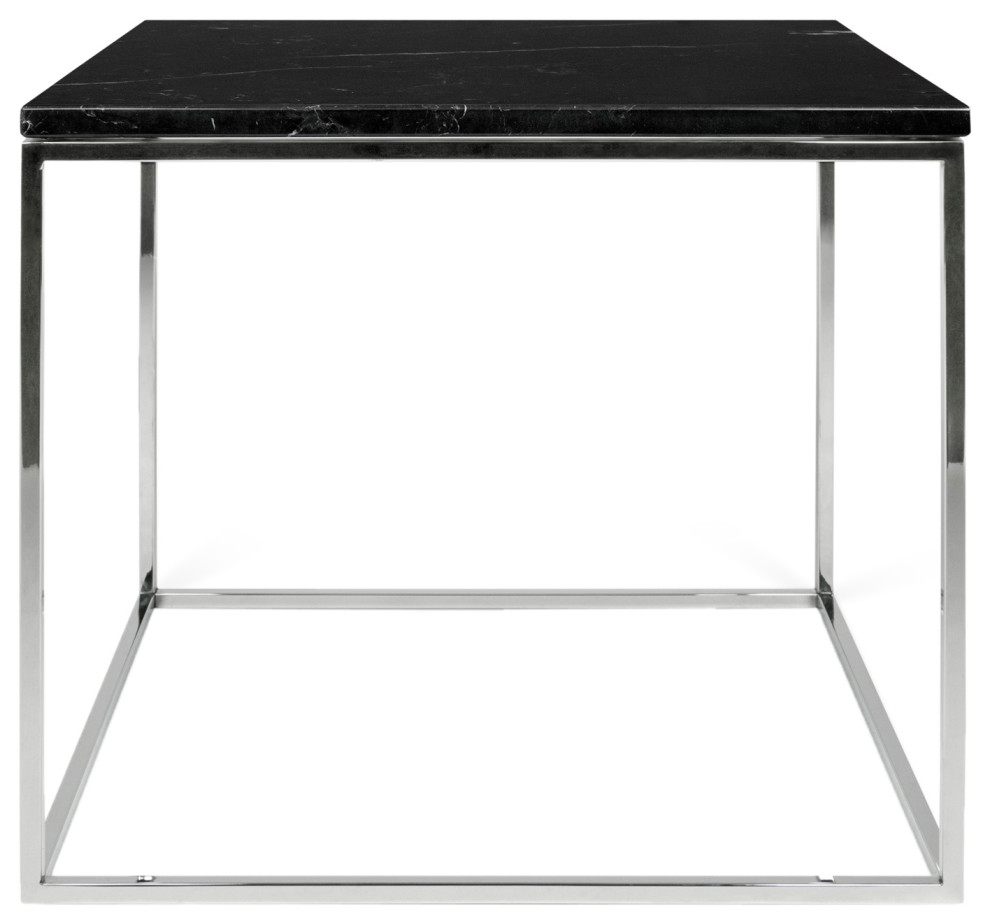 Minimal Modern Cube Marble Top Side Table   Contemporary   Side Tables And End Tables   by Plush Pod Decor  Houzz