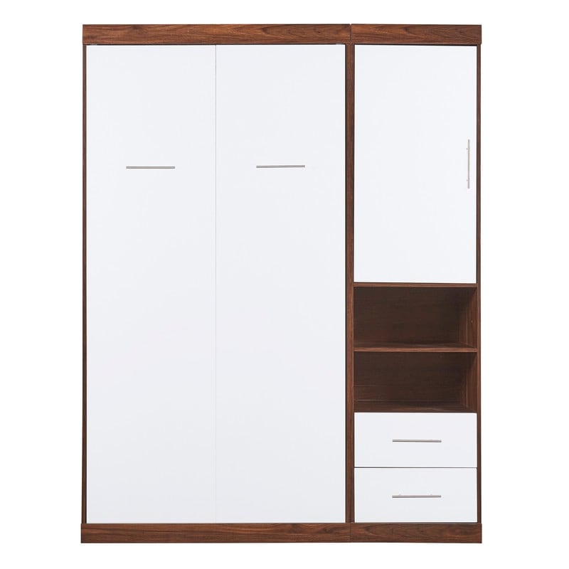 Murphy Bed Wall Bed with 2 Drawers and 2 Storage Units Multifunctional Storage Wall Bed