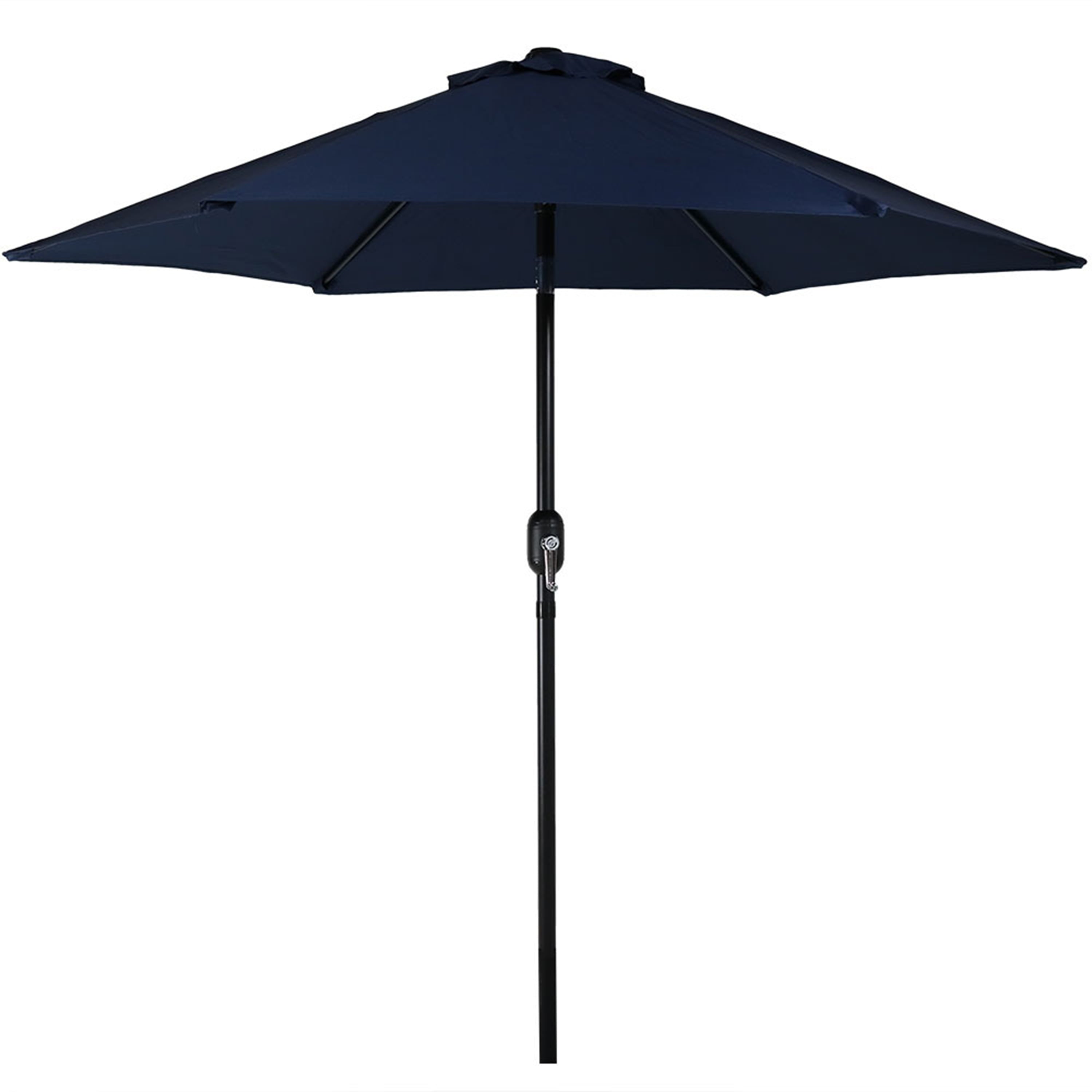 Sunnydaze Outdoor Aluminum Patio Table Umbrella with Polyester Canopy and Tilt and Crank Shade Control - 7.5' - Blue