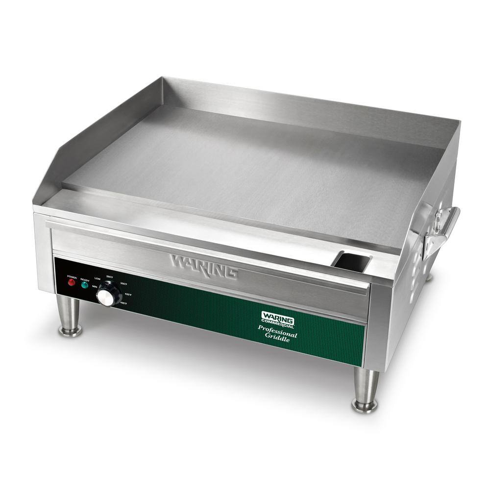 Waring Commercial Silver Countertop Electric Griddle - 384 in. - 240-Volt 3300-Watt (24 in. x 16 in. Cooking Surface) WGR240X