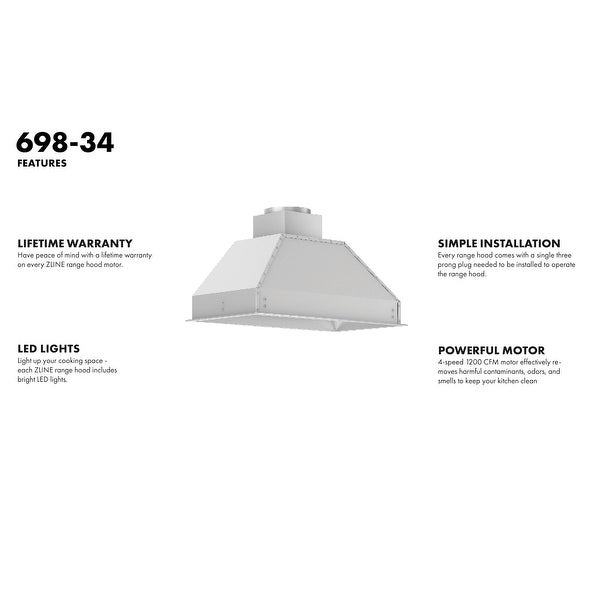 ZLINE Ducted Wall Mount Range Hood Insert (698)