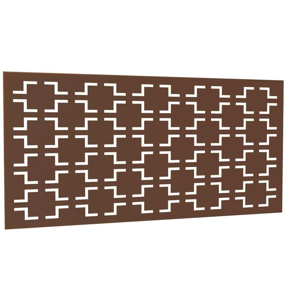 NEUTYPE 47 in. Stainless Steel Privacy Screen Garden Fence in Brown A-GE04062