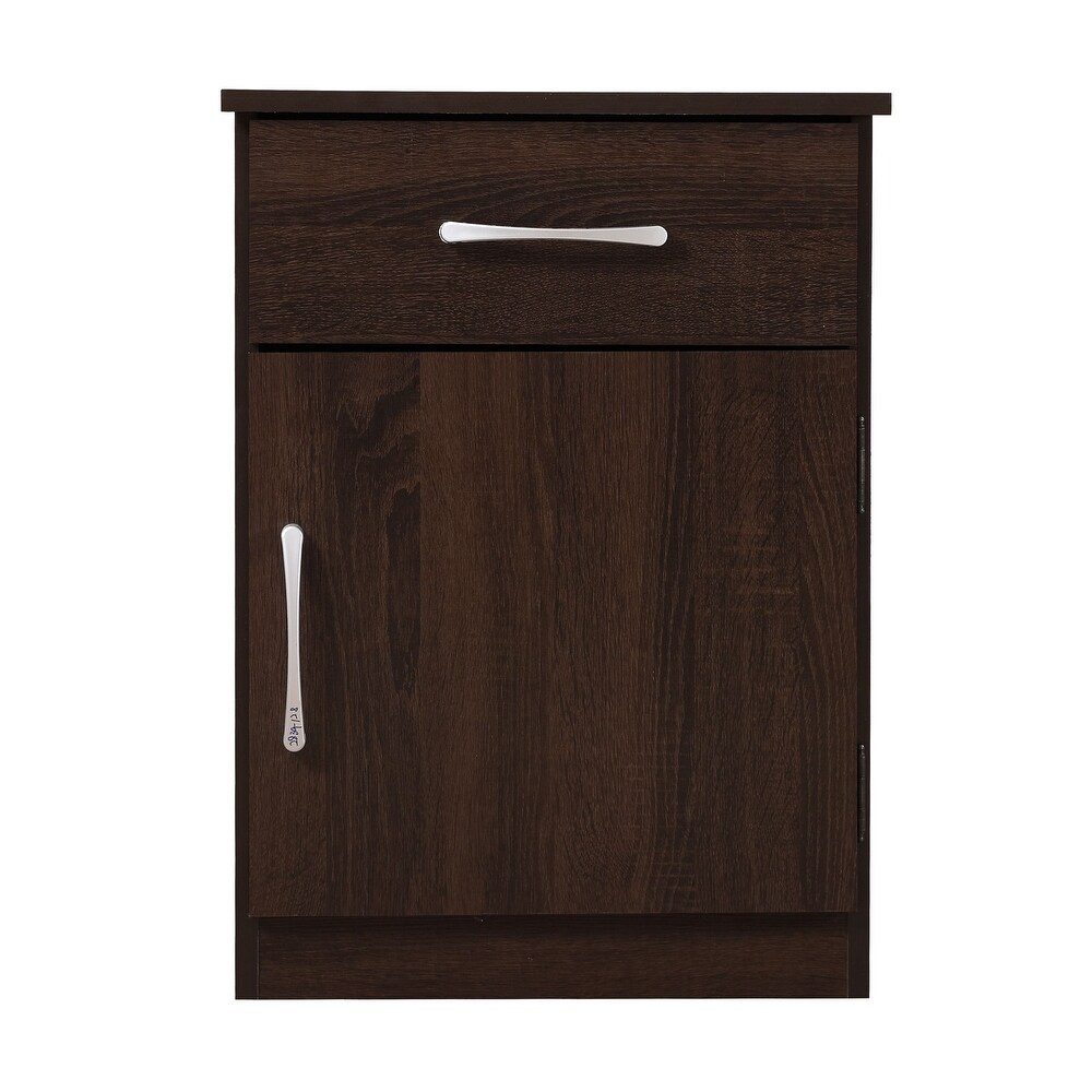 Alston 1 drawer and Cabinet Wood Nightstand