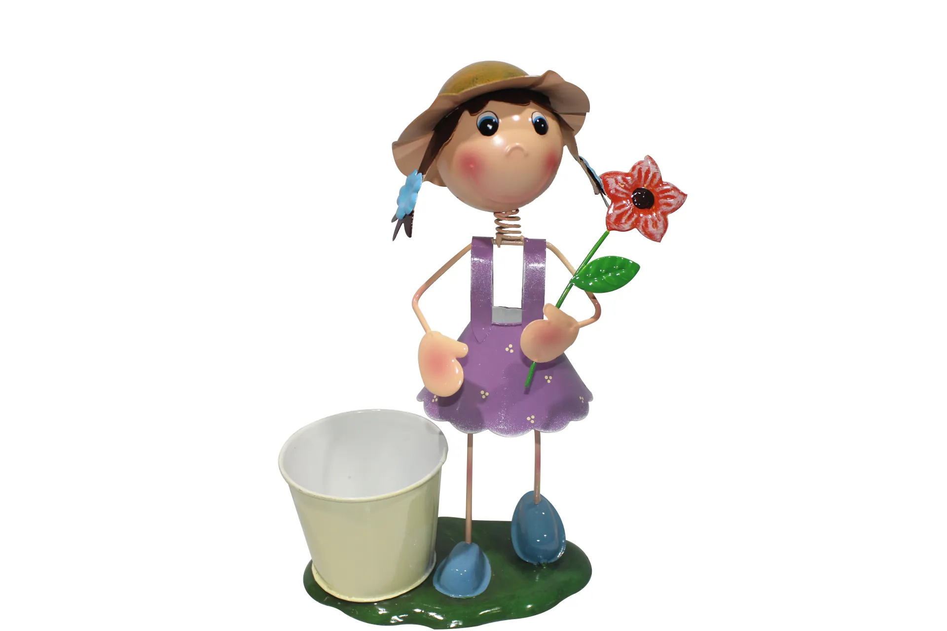 NewArt cheap metal doll garden decor craft flower pots wholesale