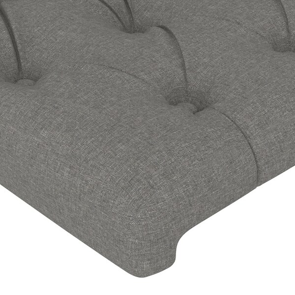 vidaXL LED Headboard Dark Gray/Light Gray Fabric - - 37455511