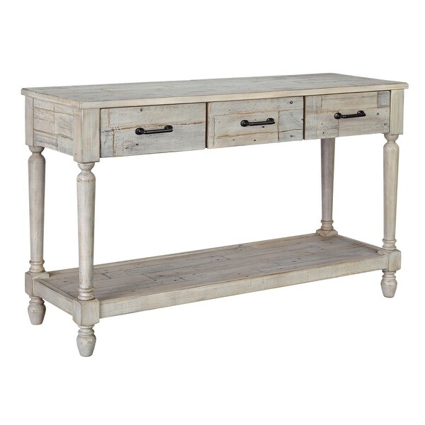 Signature Design by Ashley Hickory Homestead Whitewash Sofa Table