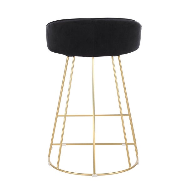 Lumisource Canary Counter Stool in Gold with Black Velvet - Set of 2 - 20.25