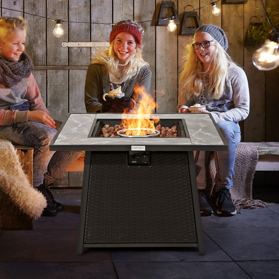 Costway 80127659 35 Inch Propane Gas Fire Pit Tabl...