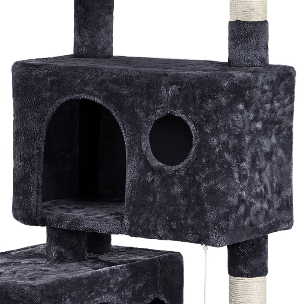 Yaheetech 64'' Multi-level Cat Tree Cat Tower， Black