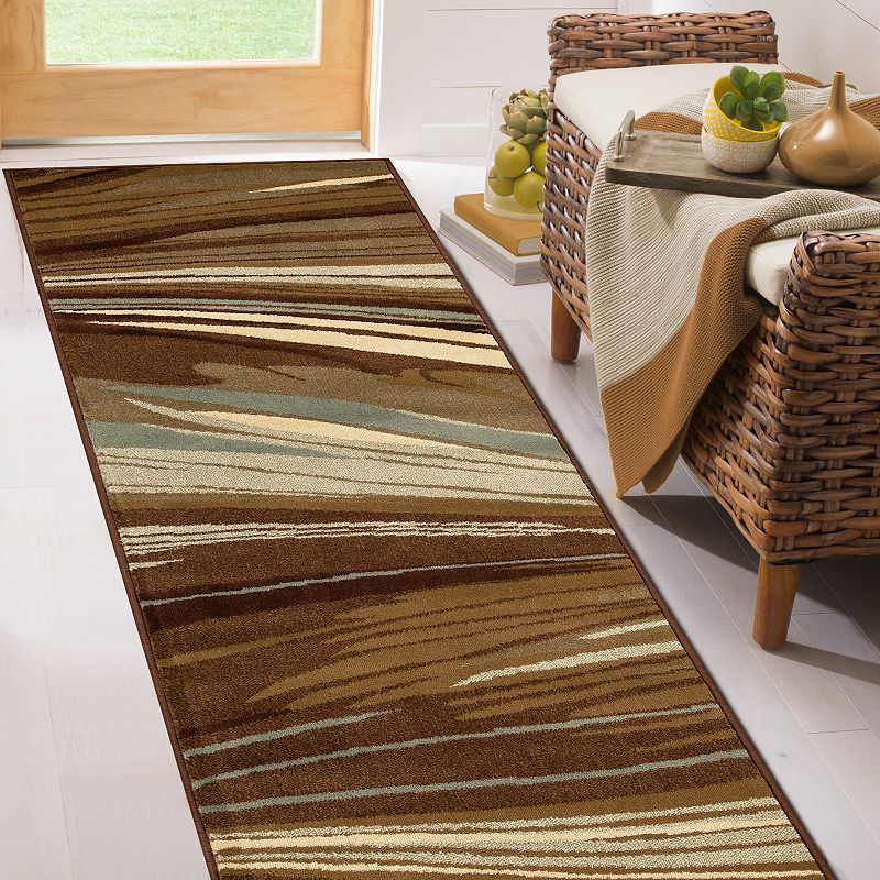 Superior Modern Abstract Multi-Colored Power-Loomed Indoor Area Rug or Runner