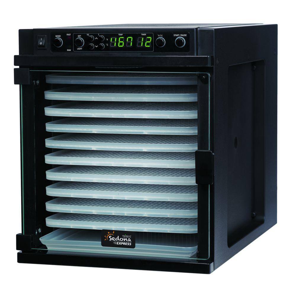 Tribest Sedona Express 11-Tray Black Food Dehydrator with Built-In Timer SDE-P6280-B